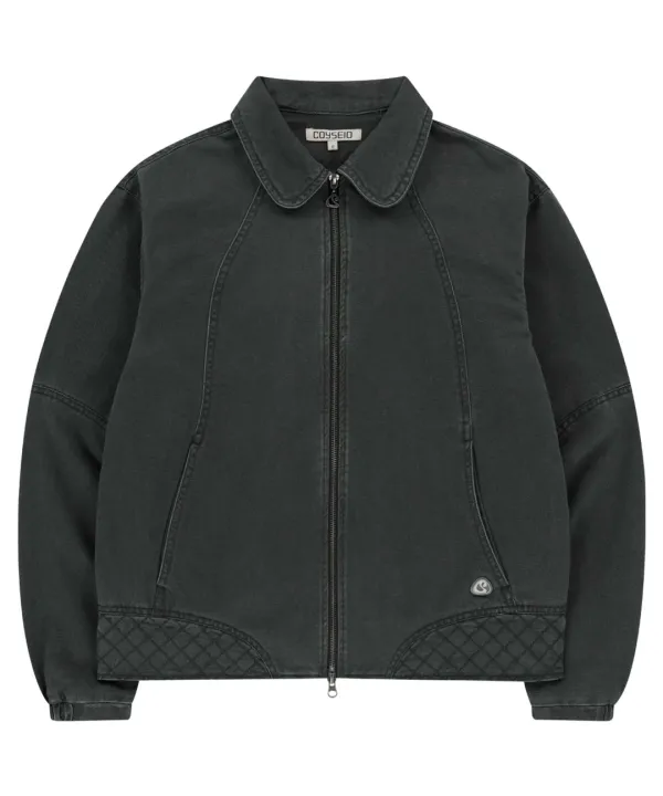 ROUND COLLAR STITCH JACKET BLUE GREY