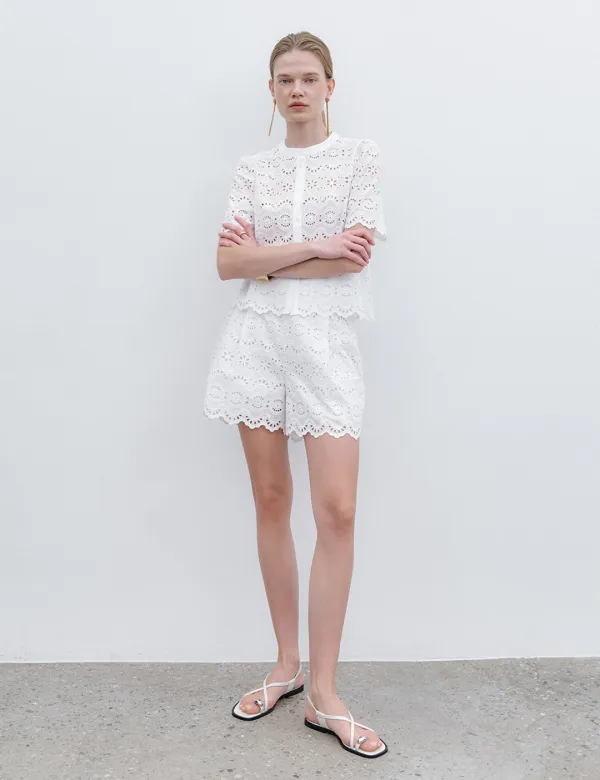 3rd / Iris Lace Shorts (White)