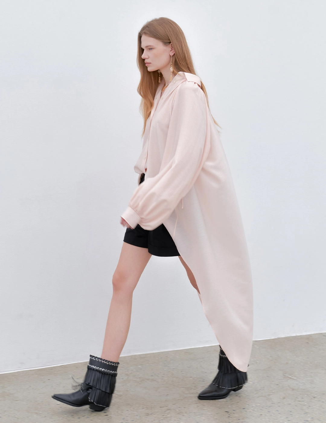 노미나떼 Savona Long Shirring Blouse (Peach) 상품 이미지 2