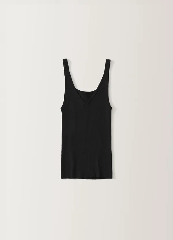 2ND / Haze v-neck sleeveless (Black)