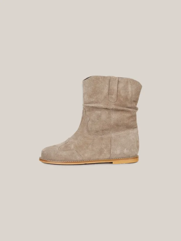 FRENCH MIDDLE BOOTS[ BEIGE GRAY ]