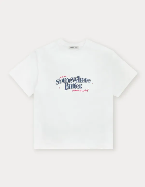 6.12 출고 Shine Wave Logo Over-fit Top - Ivory
