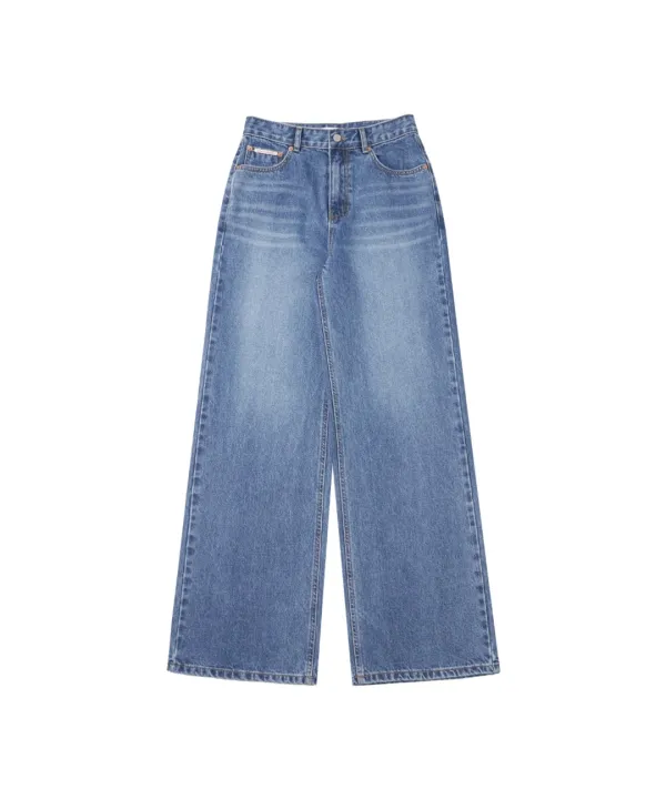 P3237 워시드 와이드 데님 팬츠_Medium blue