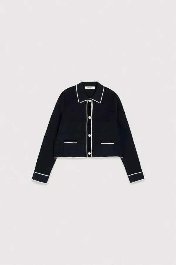 TRIMING SINGLE KNIT JACKET