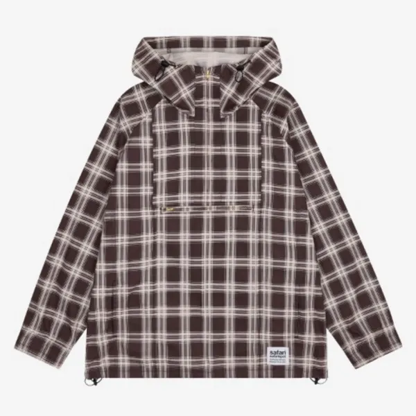 REGULAR CHECK ANORAK (BROWN)