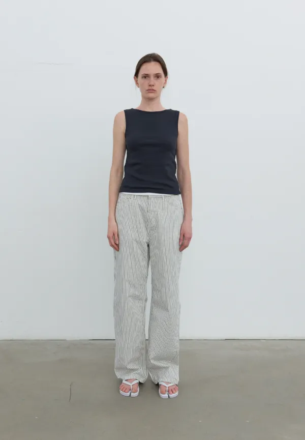 Boatneck rib sleeveless (navy)