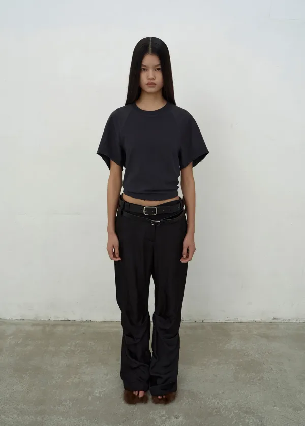 [2nd REORDER] WASHED RAGLAN T-SHIRT (DARK GREY)
