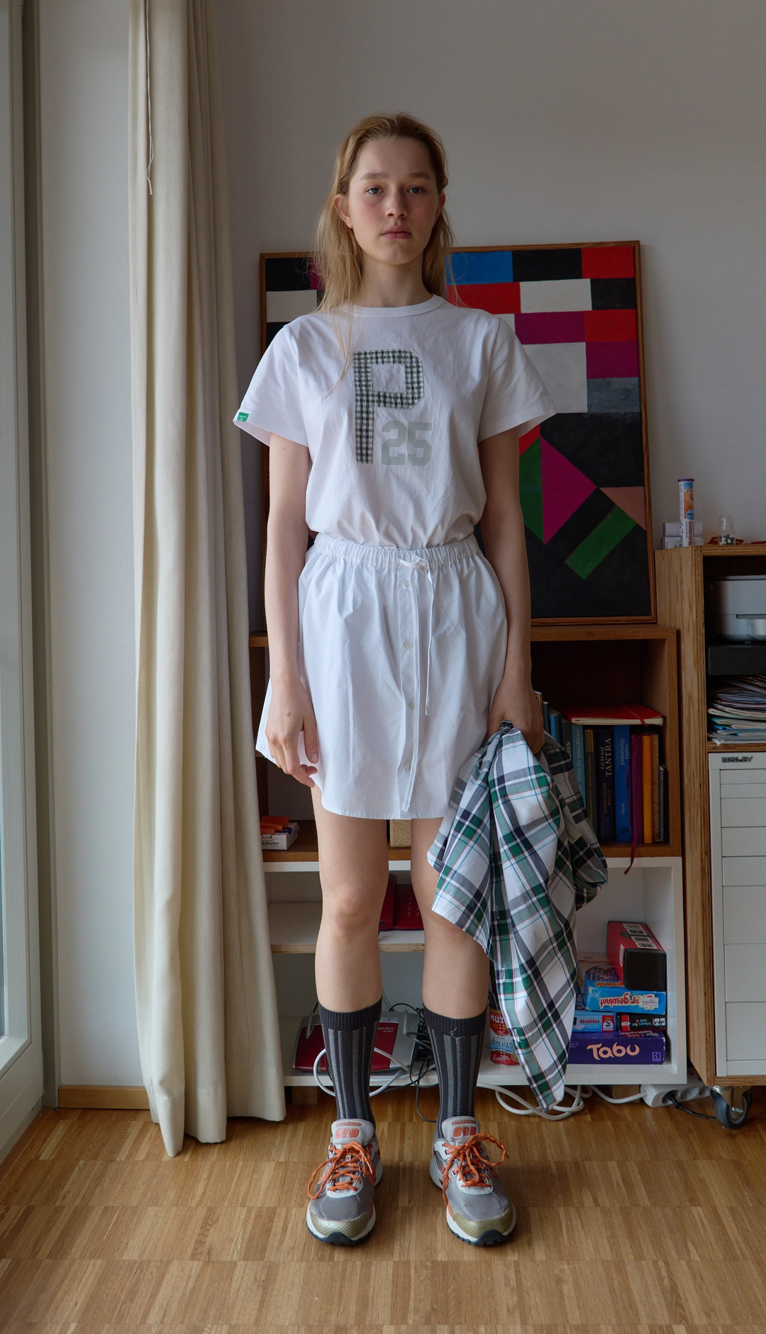 노컨텐츠 173. Button Mini Skirt _ White 상품 이미지 3