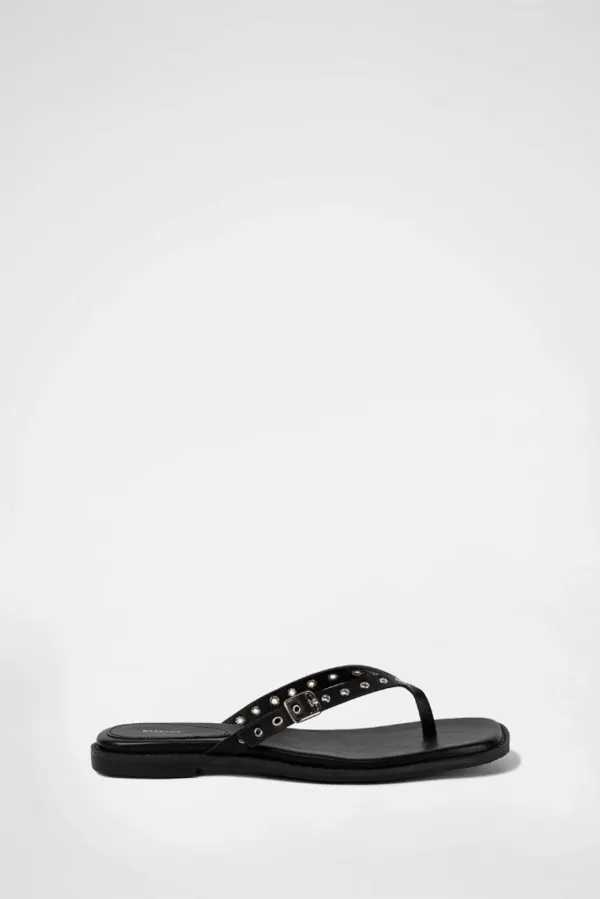 EYELET FLIP-FLOP / BLACK