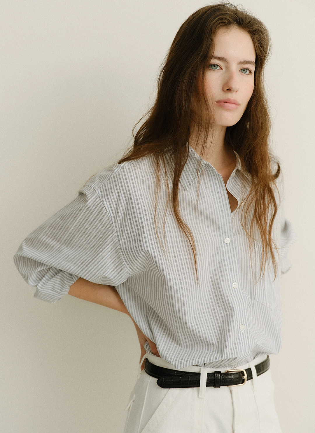 르닐 4TH / Houth Stripe Shirt (Blue) 상품 이미지 2