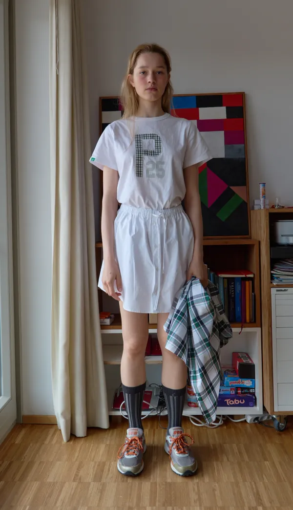 173. Button Mini Skirt _ White
