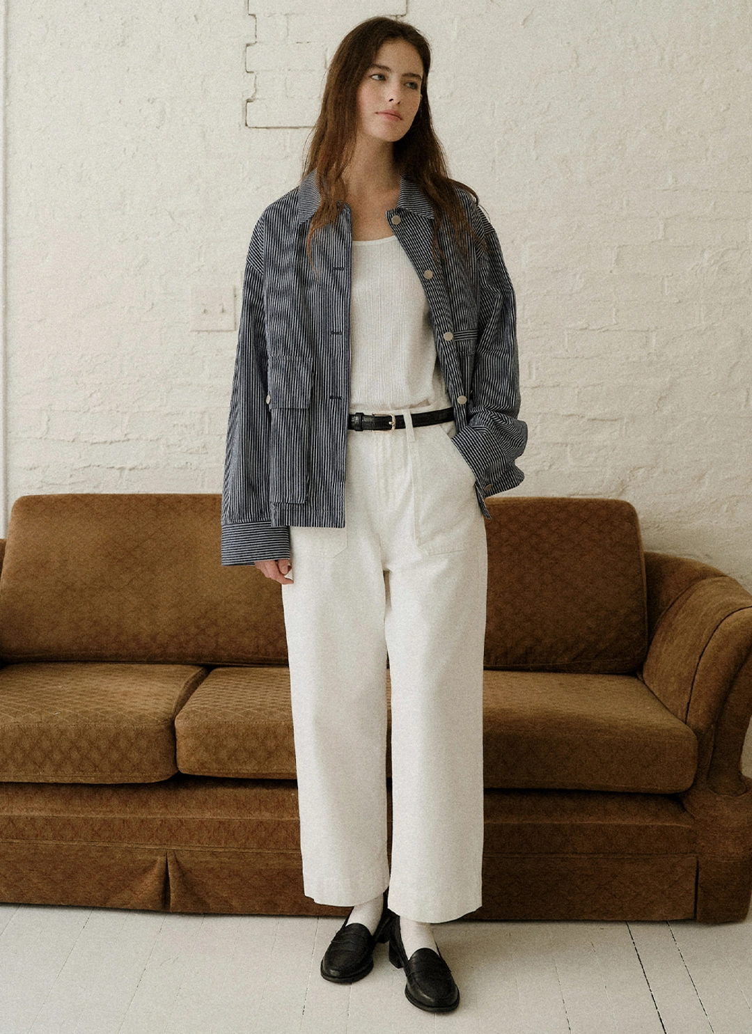 르닐 Henson Washed Jacket (Stripe Navy) 상품 이미지 3