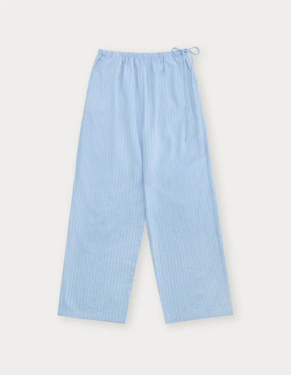 Ribbon Stripe Pants - Light Blue