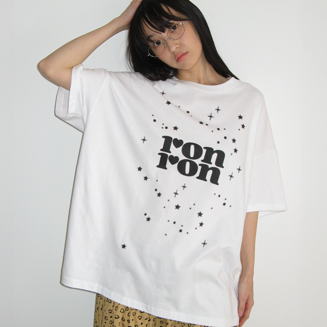 론론 MILKY WAY BOX FIT T SHIRT WHITE 상품 이미지 1