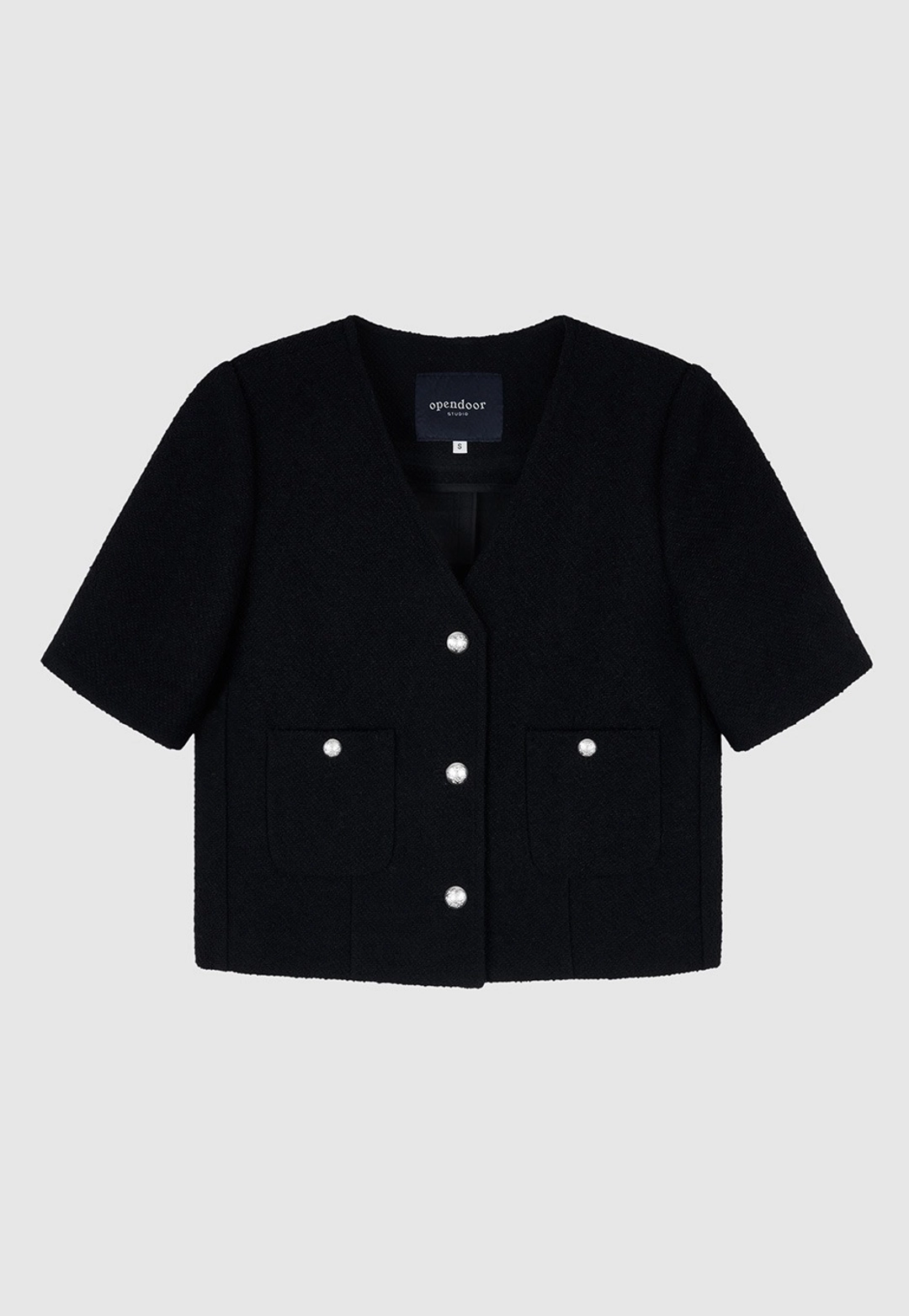 오픈도어 [6월 4일 순차배송]Summer tweed jacket Black 상품 이미지 1