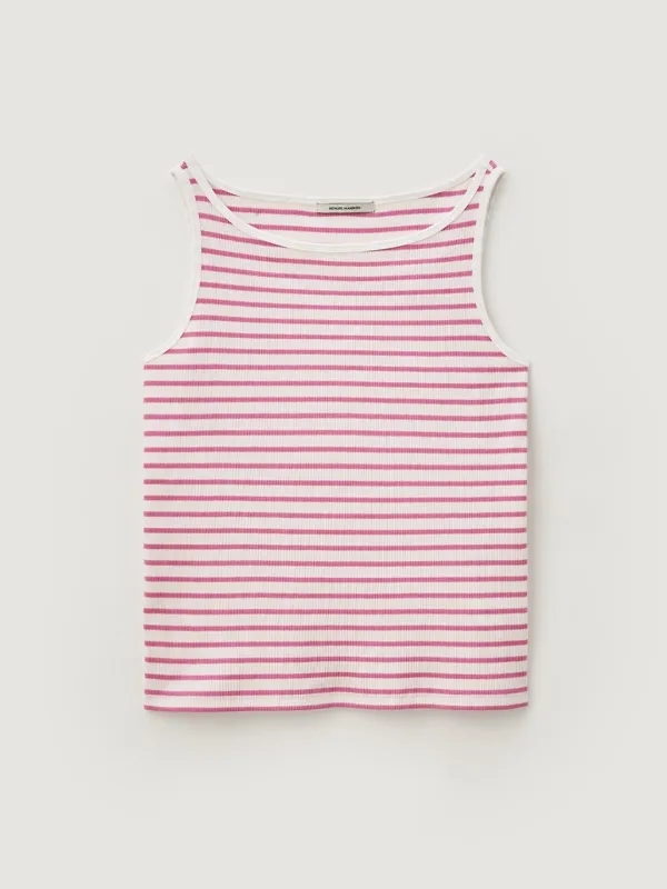Boat neck sleeveless top - Pink