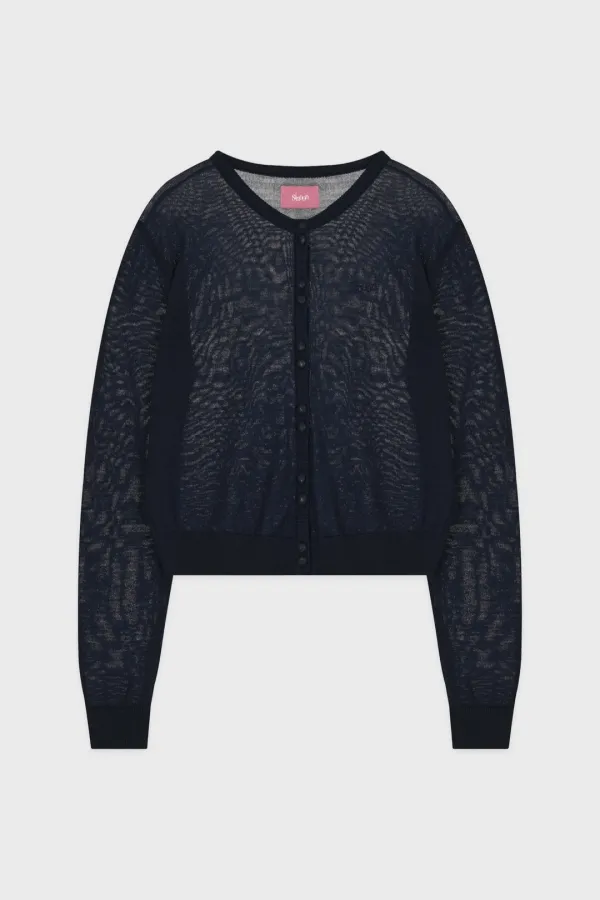 Double Button Cardigan (Navy)