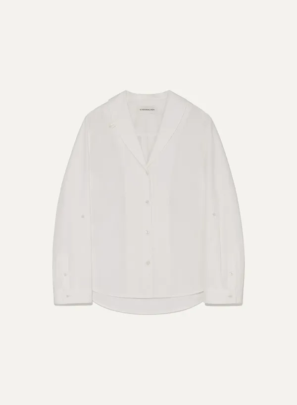 [RESTOCK] Marcella Shawl Collar Shirt White