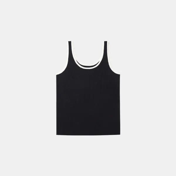 SIKN2142 마린 실키 슬리브리스 니트_Black