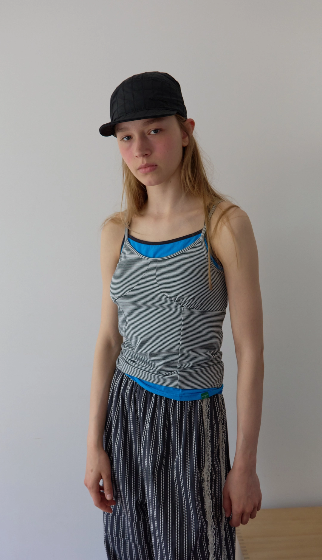 노컨텐츠 184. Paneled Stripe Sleeveless _ White 상품 이미지 3