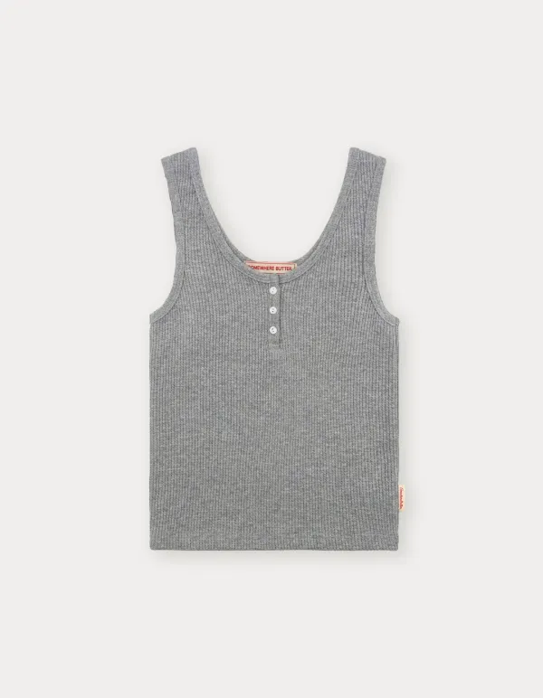 Essential Waffle Sleeveless - Grey