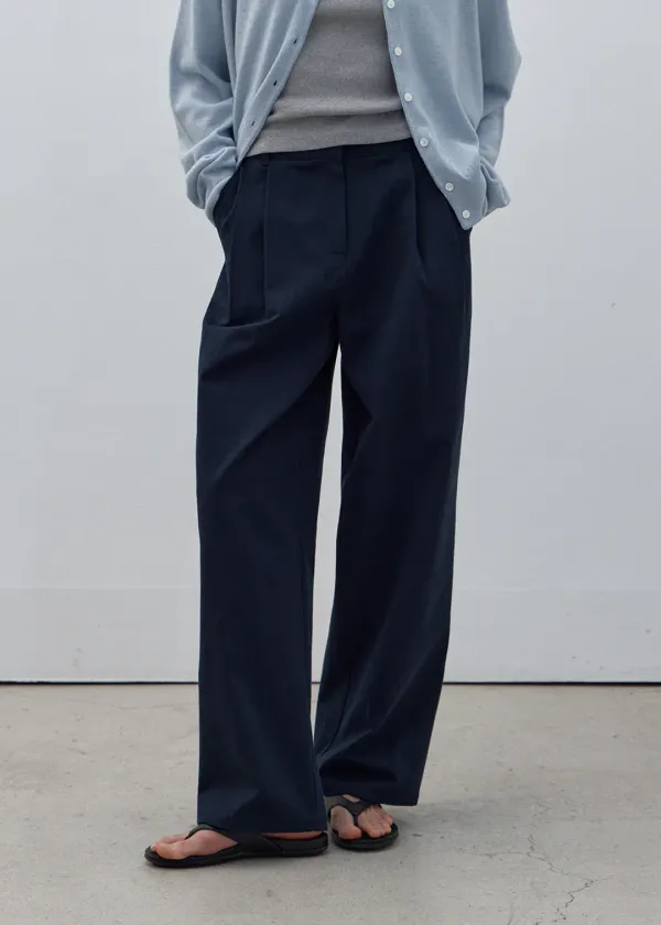 [33차] Classic cotton slacks (navy)