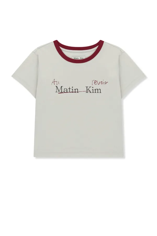 TONAL RIB LOGO CROP TOP IN GREY