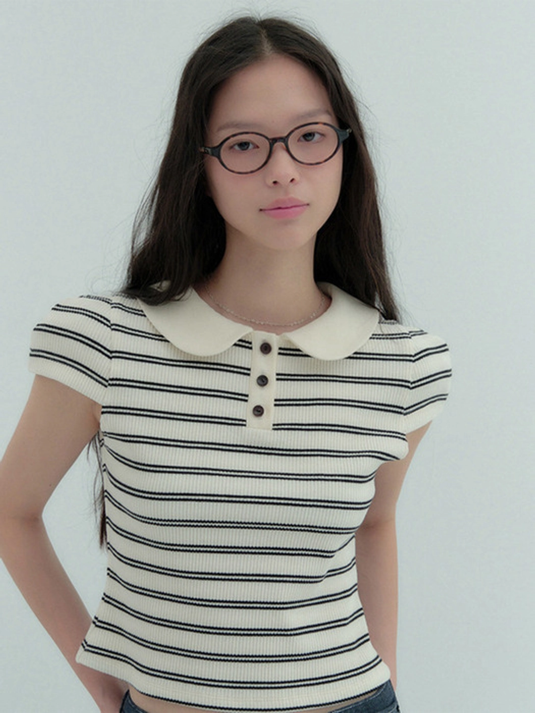 플로움 Mignon Collar T-Shirt(2Color) 상품 이미지 2