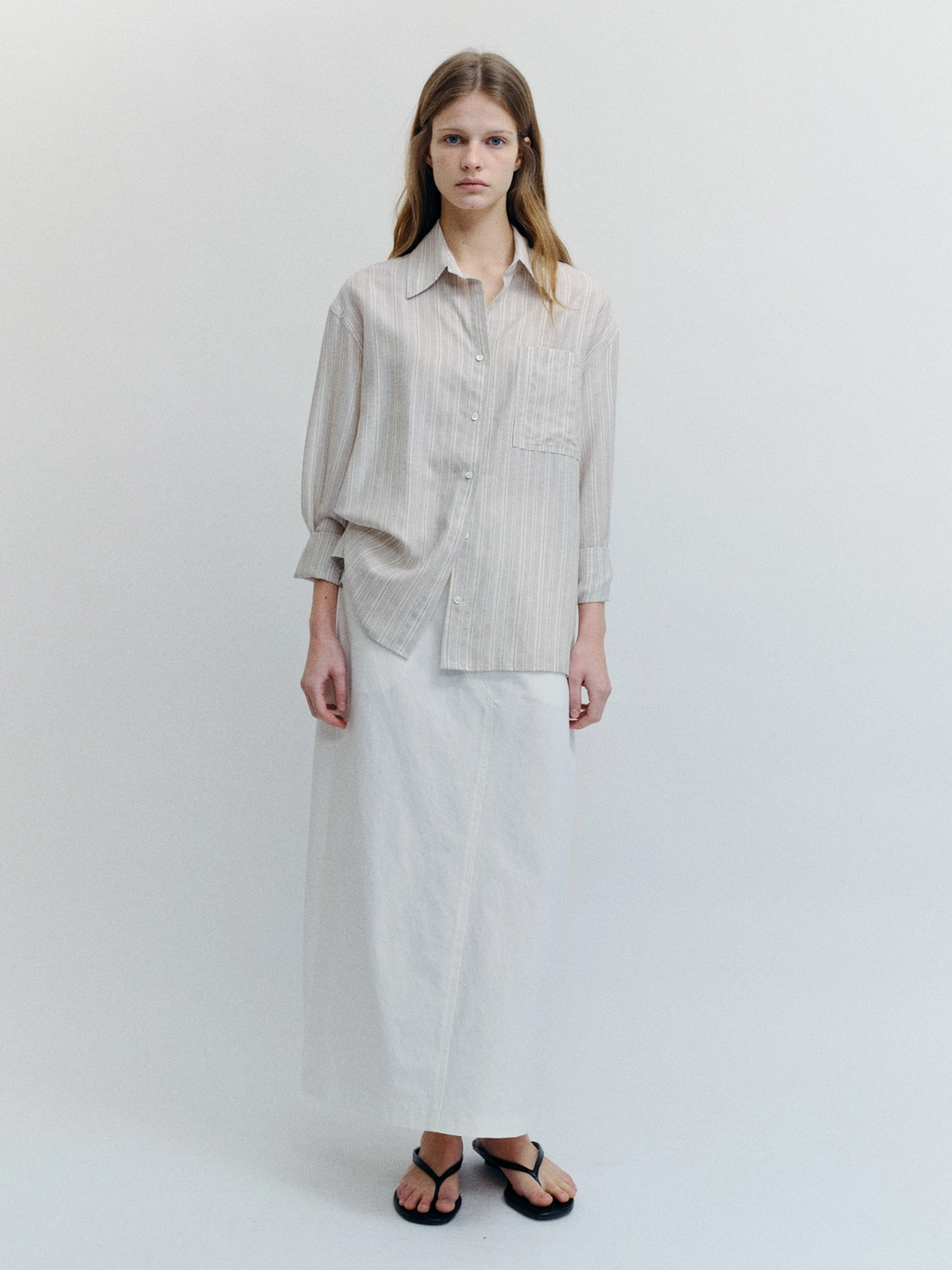 톨로 [1차 재입고] Striped Linen Shirt(Beige) 상품 이미지 2