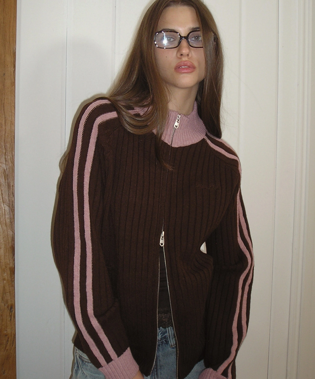 비터셀즈 Sporty Golgi Knit Zip Up-Pink 상품 이미지 2