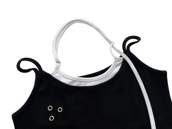 Buckle Strap Layered Sleeveless (black)