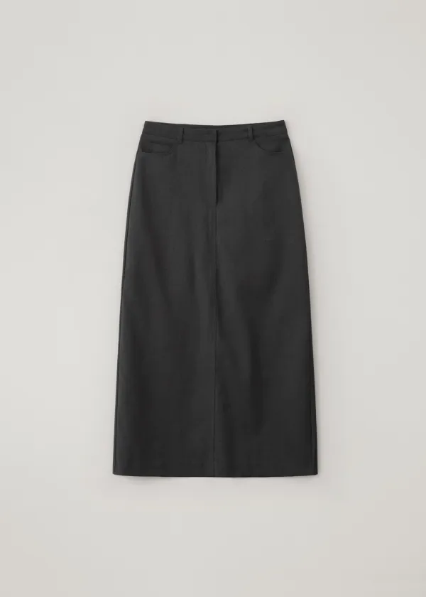 Sable column skirt (charcoal)