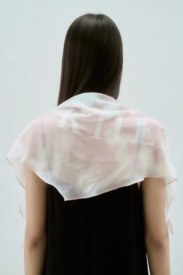 CHIFFON GRAPHIC SCARF