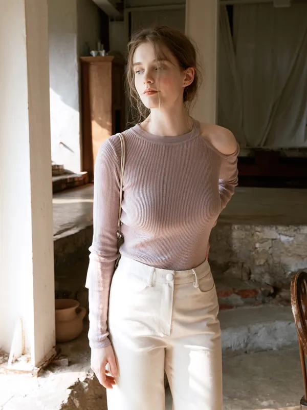 THEA cutout knit top_pink