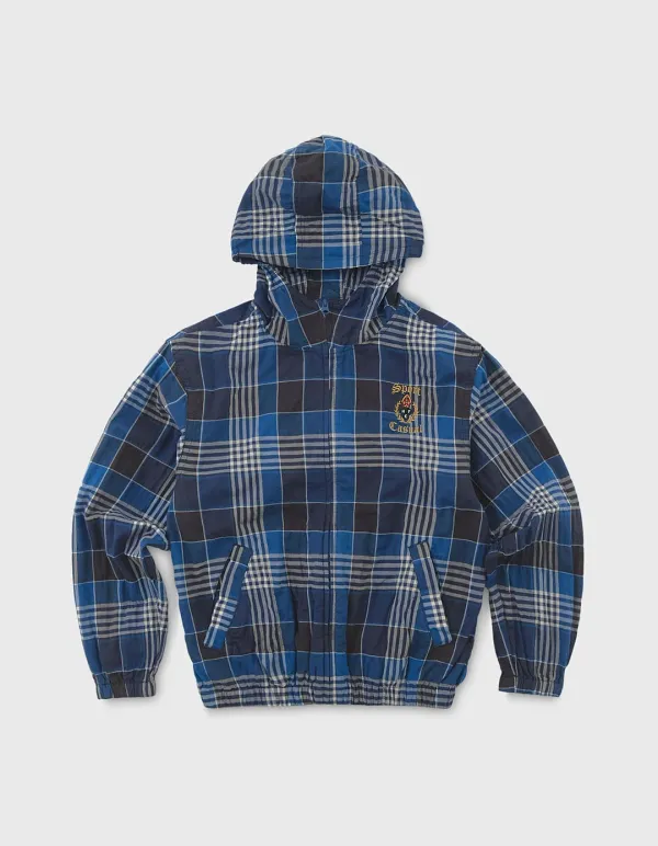 CHILDREN S&C CREST CHECKED ZIP-UP HOODIE / Navy