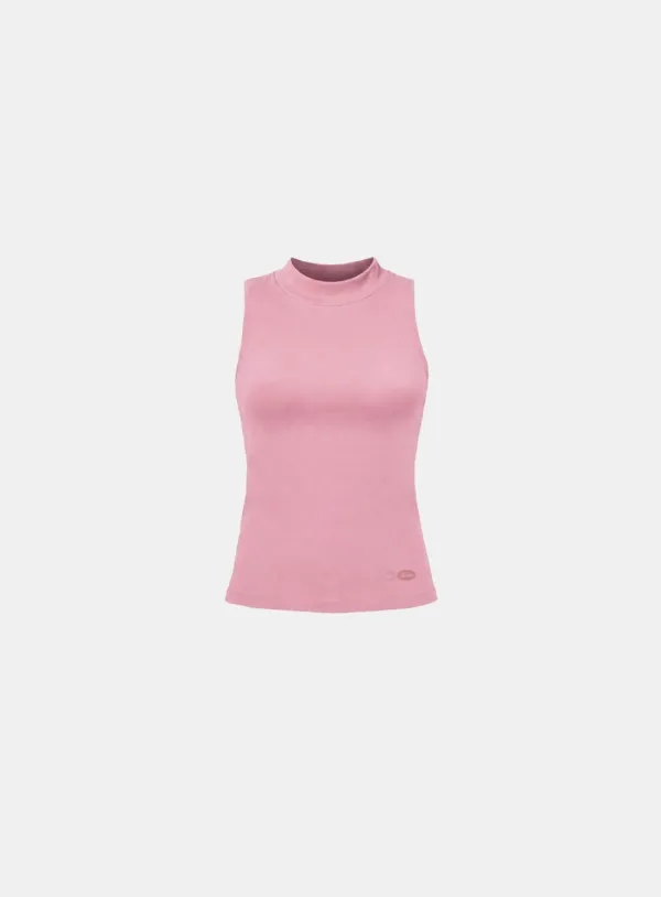 [w-tnk26-056] Everyday Mock-Neck Tank - Pink