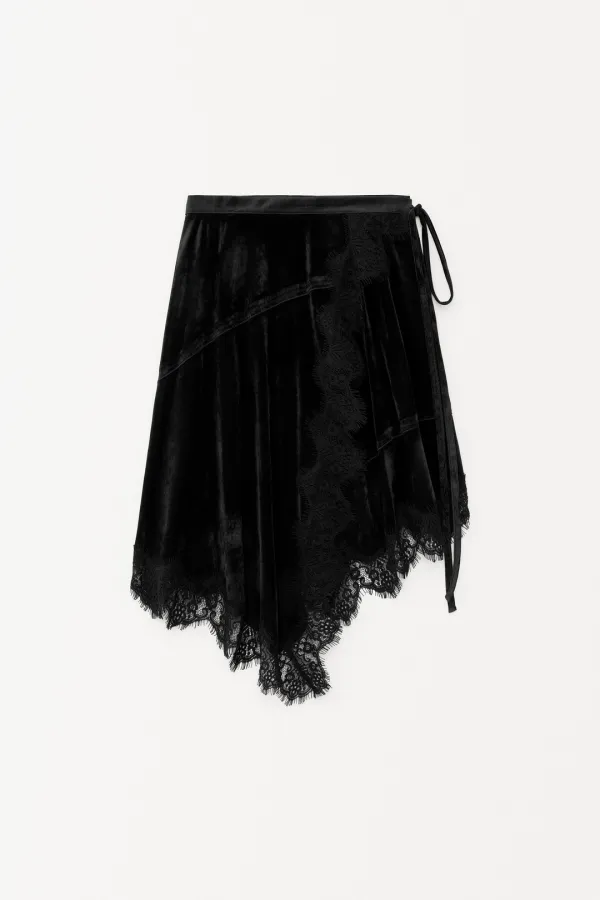 Seville Velvet Wrap Skirt black