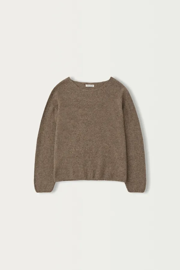 Nep boat neck sweater (Biscuit brown)