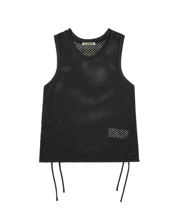 SCASI SLEEVELESS KNIT CHARCOAL