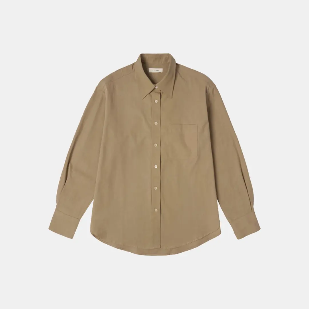 시야쥬 SITP5169 텐셀 코튼 루즈핏 포멀 셔츠_Soft brown 상품 이미지 2