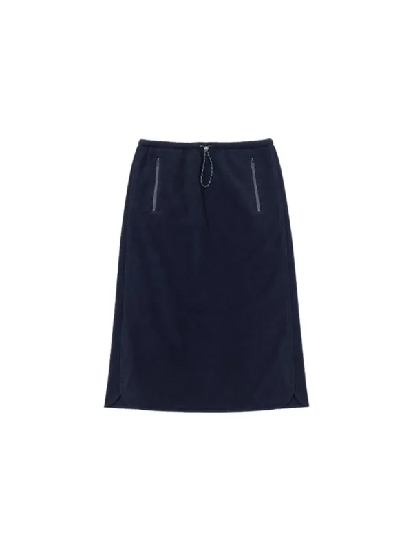 Arc Fleece Long Skirt Navy_F263SK09