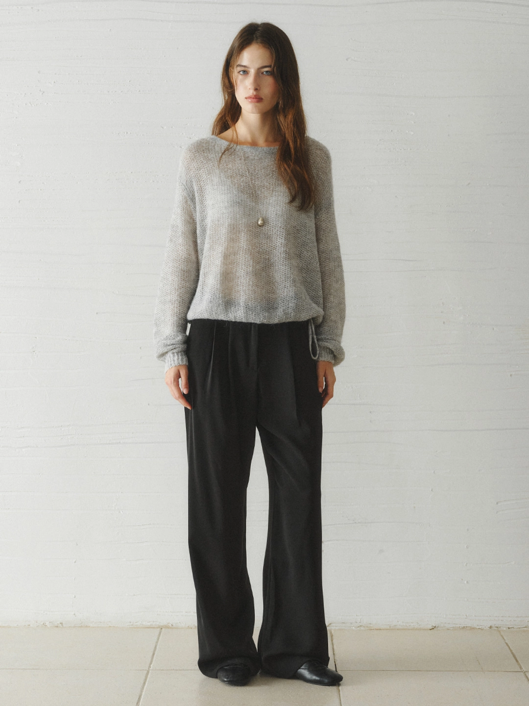 르니나 CELLO two-tuck wide pants_black 상품 이미지 3
