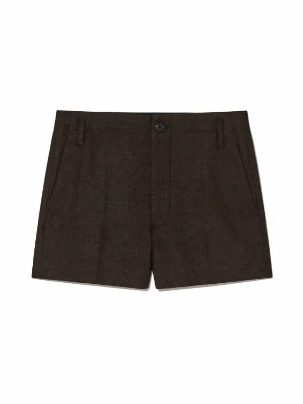 G WOOL MINI SHORTS (BROWN)