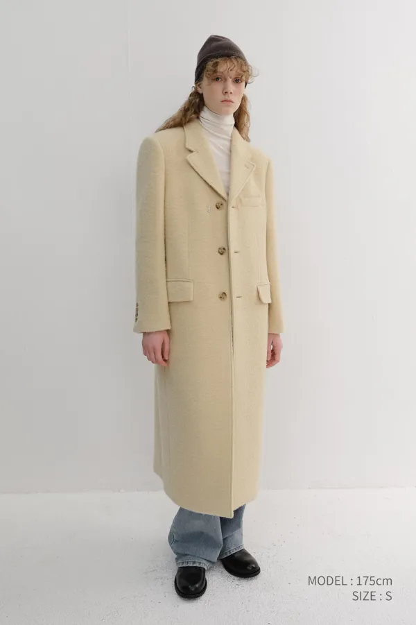 [EARLY ACCESS] UNISEX 2-WAY 3 BUTTON BOUCLE WOOL COAT BUTTER CREAM_UDCO6D122CR