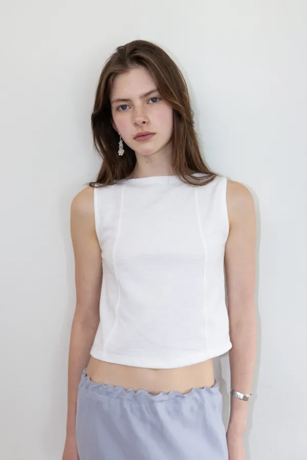 Blair Boat Sleeveless_Ivory