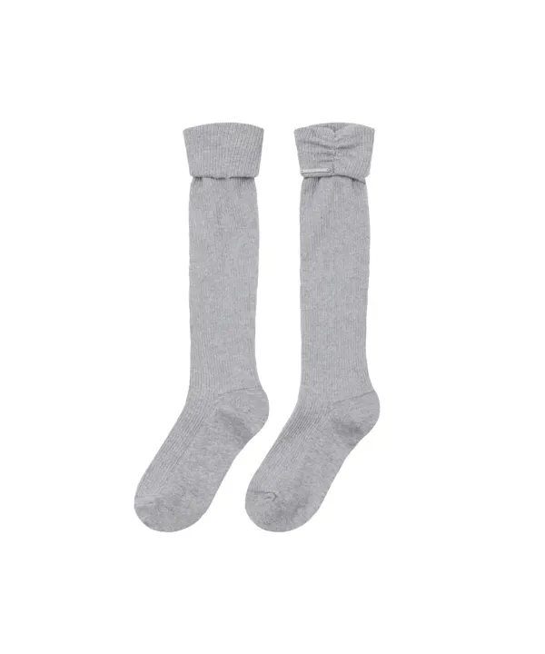Shirring knee socks GREY