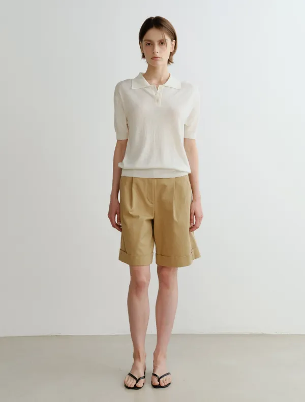 Collar Knit Top (Ivory)