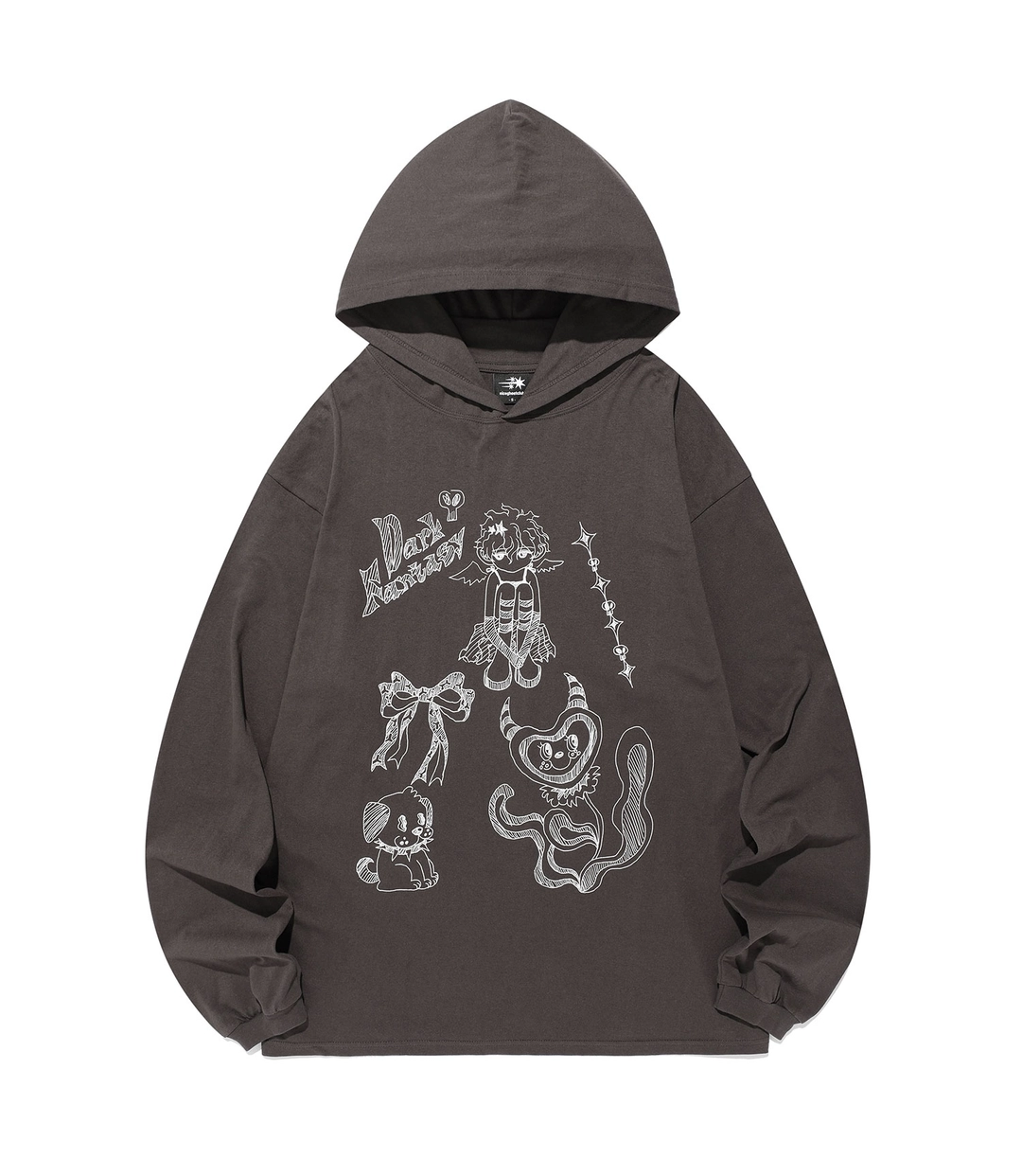나이스고스트클럽 doodle big big l/s hoodie[charcoal] 상품 이미지 2