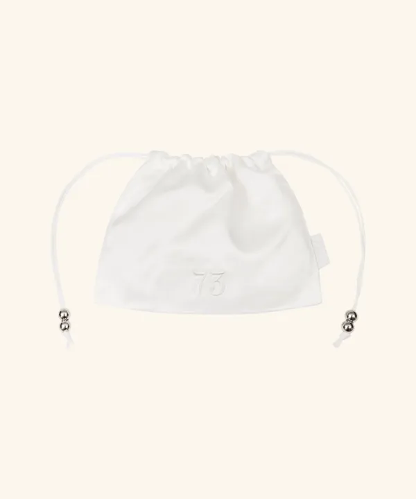 Letters 73 Satin Pouch ( White )