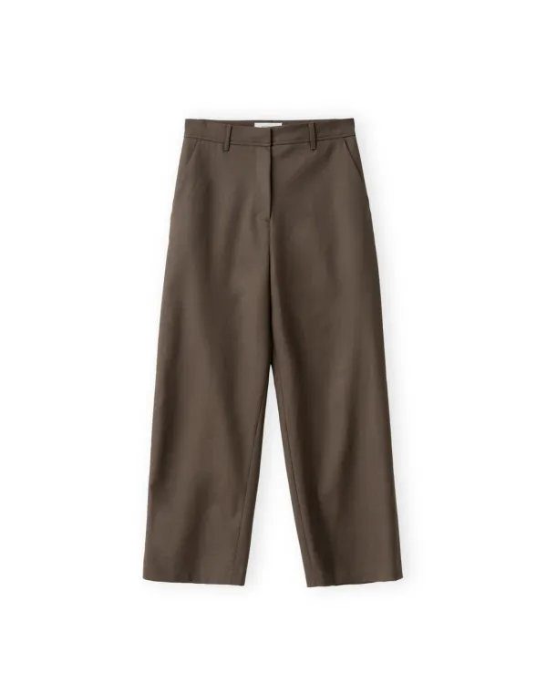 W Wide Wool Pants, Brown